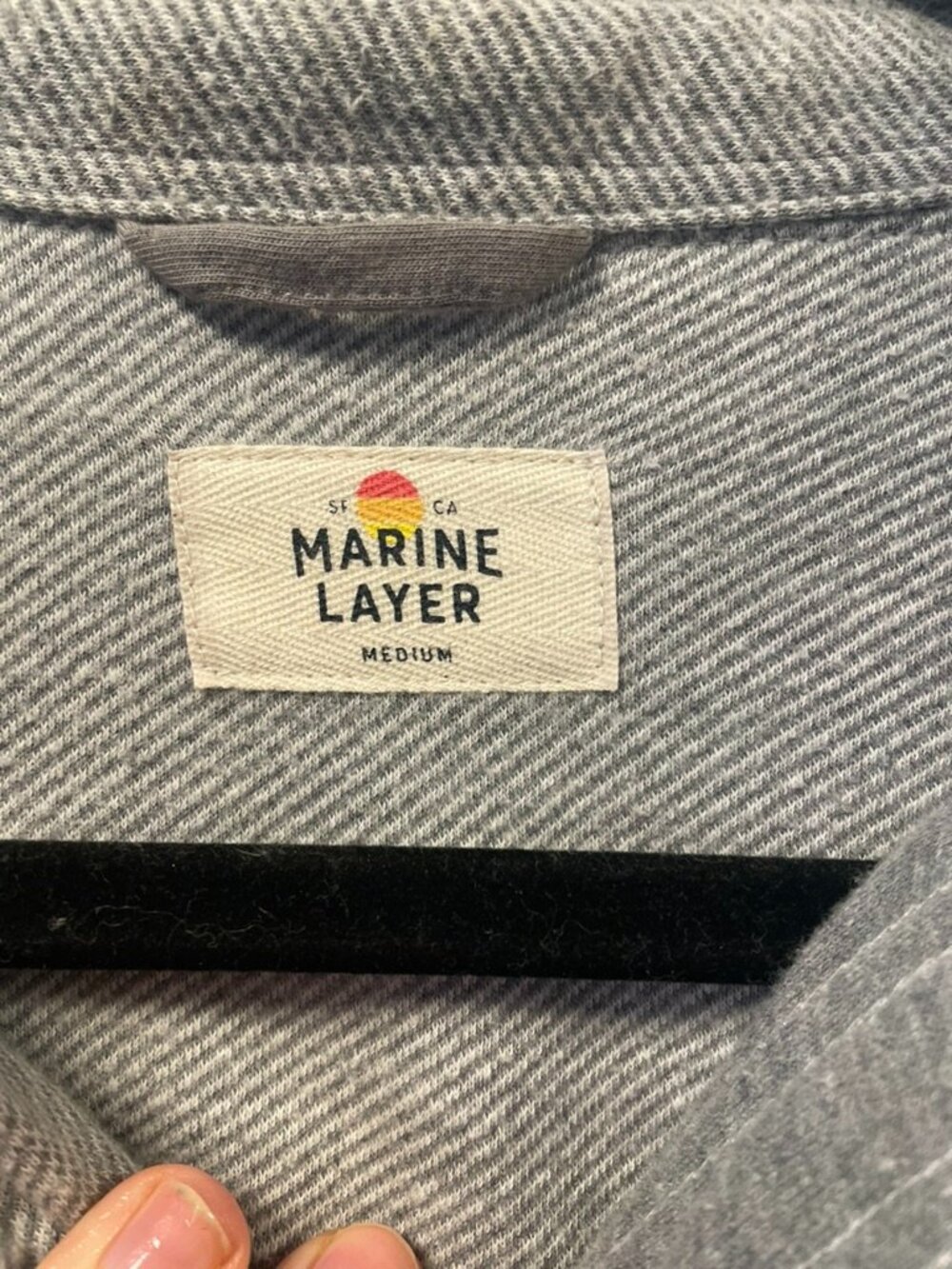Marine Layer Gray Twill Overshirt (Shacket) Size Medium - Picture 3 of 4